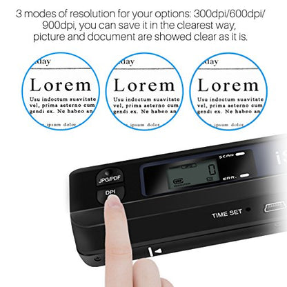 AOZBZ Handheld Document Scanner 900DPI USB CIS Portable Scanner