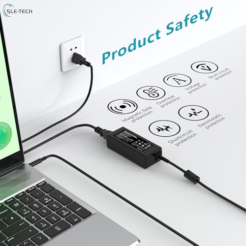 SLE-TECH 45W AC Adapter SK90A195231 Input 100-240V Output 19.5V 2.31A Portable Charger for Compatible Dell Models