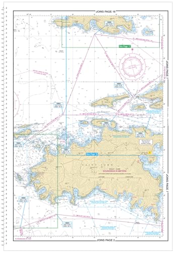 MAPTECH 18" x 12.6" Compact ChartKit and Cruising Guide Virgin Islands and Puerto Rico 8th Edition Full-Color Spiral Bound