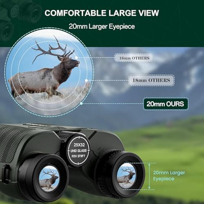 LULOLO 25x32 Binoculars LO-2502 Waterproof Lightweight Porro Prism Bird Watching