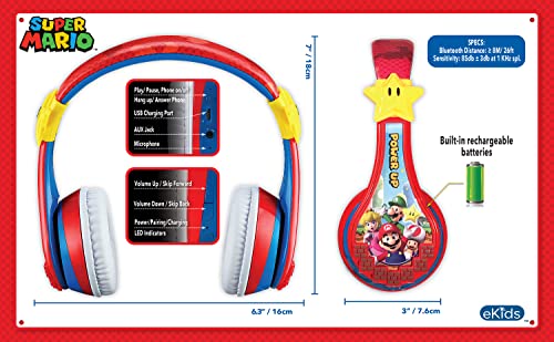 eKids 1 Count MO-B52.EXV21OL Wireless Portable Bluetooth Headphones for Children