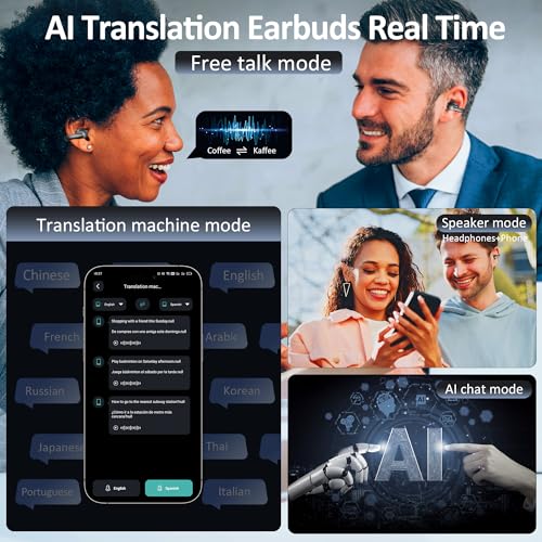 IAMJOY 2.6 x 2 x 1.2 in CT28 AI Language Translation Earbuds for Educational Use