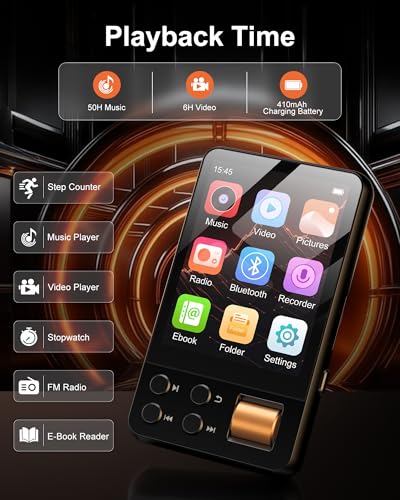 AGXOV 2.4 Inch D28 MP3 Player 128GB Bluetooth