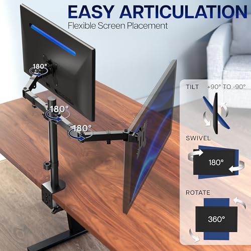VIVO Dual Monitor Desk Mount STAND-V002 Supports 2 Screens up to 30 Inches and 22 lbs Each