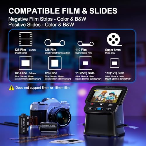 Portta 5.31" D x 5.31" W x 6.3" H Model NS10 22 Megapixels Film Scanner USB