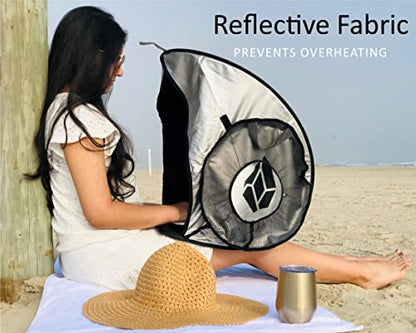 WISARO Laptop Sun Shade - 14.5 x 17.5 x 22 inches - Lightweight - Fits up to 17 inch Devices - Anti-Glare Fabric