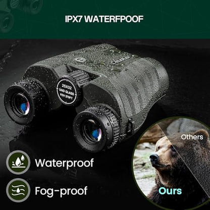 LULOLO 25x32 Binoculars LO-2502 Waterproof Lightweight Porro Prism Bird Watching