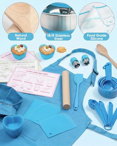 Glowsprout Kids Baking Set 16.0 Count CFHBTJ-ED STEM Learning Kitchen Tools