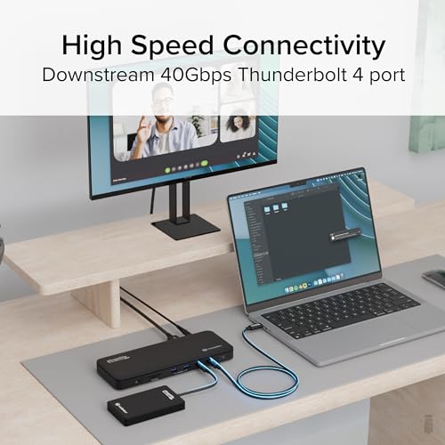 Plugable 13-Port Thunderbolt 4 Dock TBT4-UD5 Dual 4K 60Hz HDMI 100W