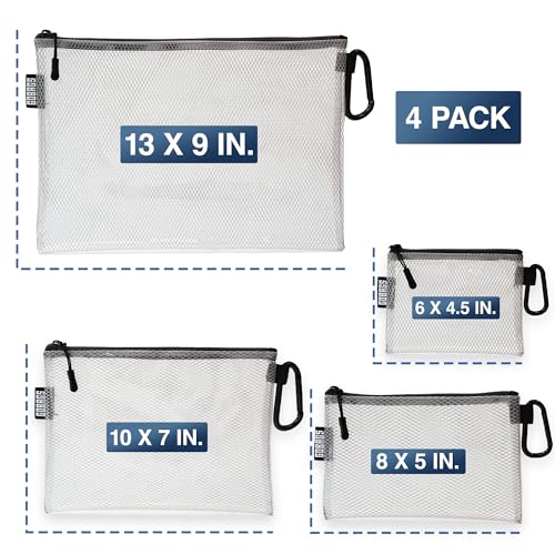 GOBAGS Multi-Size GBAirMulti-4 Clear Zipper Pouch 4 Count