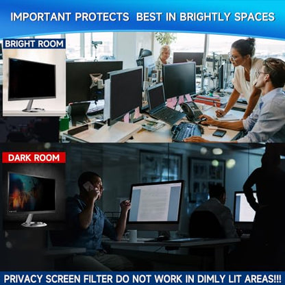 Magicmoon 2-Pack 24 Inch Privacy Screen Filter, Anti-Glare, Blue Light Block, 16:9 Aspect Ratio