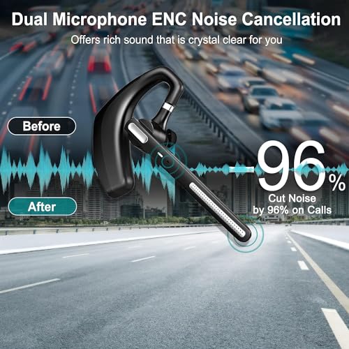 OPINAY A6S Black+Silver Bluetooth Headset Wireless Ear Hook CVC Noise Cancelling