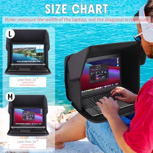 Yumt 14 Inches Laptop Sun Shade Soft Fabric Portable Privacy Shield