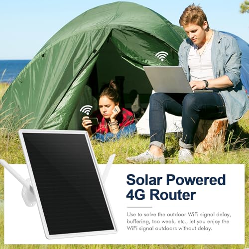 OuOudoit Solar 4G Router 150Mbps LTE 802.11n Dual-Band Wi-Fi 50m Range