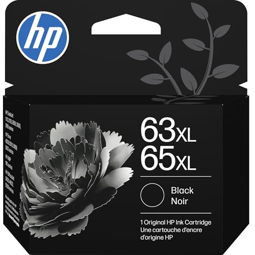 HP 63XL/65XL Black High-Yield Ink Cartridge, 300 Pages Yield, Compatible with Multiple HP Printers