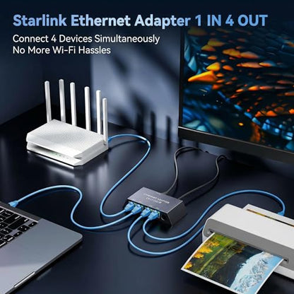 Zocbems 4-Port Gigabit Ethernet Adapter ZCB-E4PORT Ethernet Network Hub Splitter