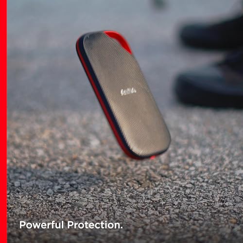 SanDisk 4TB SDSSDE82-4T00-G25 Solid State Drive USB4, Up to 3800 MB/s Read Speed, USB-C Interface, Portable, Shock and Water Resistant, External Hard Drive