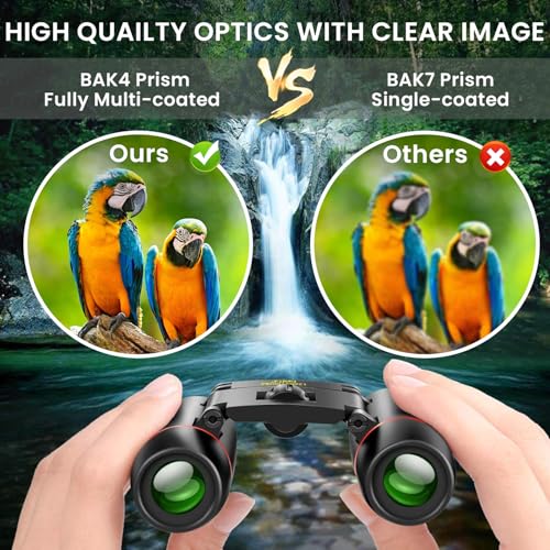 POLDR 12X25 Compact Binoculars 12x Magnification 25mm Objective Lens Waterproof