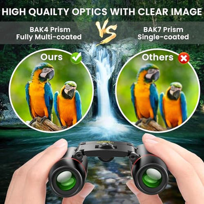 POLDR 12X25 Compact Binoculars 12x Magnification 25mm Objective Lens Waterproof