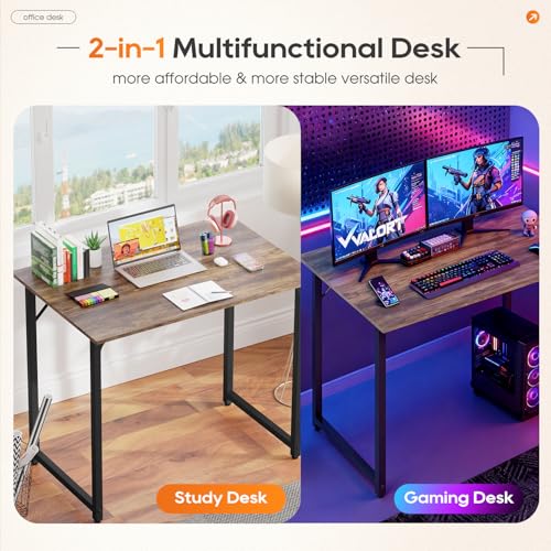 PayLessHere 32 Inch CD-H3250-Vintage Adjustable Modern Desk Computer Desk 3 Drawers Brown-toned