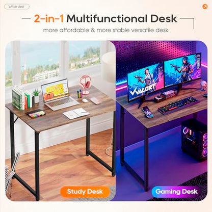 PayLessHere 32 Inch CD-H3250-Vintage Adjustable Modern Desk Computer Desk 3 Drawers Brown-toned