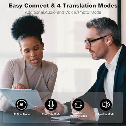 IAMJOY P200 Wireless Translator Earbuds 163 Languages Dual Noise Cancelling White