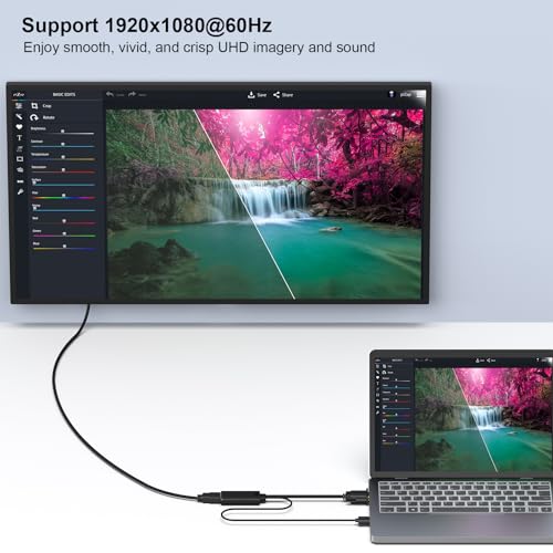 BENFEI HDMI to VGA Adapter, Single Port, 5W, Black, Model DL-HDV