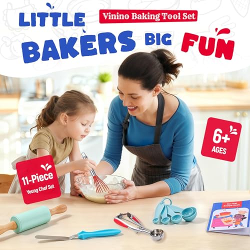 Vinino 9x8x2.5 inches KBS-SET Kids Baking Supplies Non-Toxic Dishwasher Safe