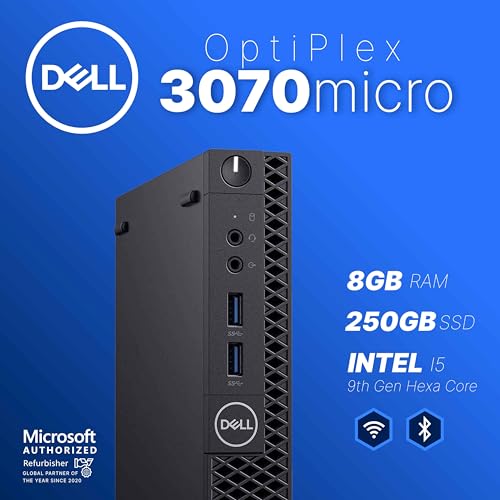 Dell 12.1 x 13.3 x 4 inches Optiplex 3070 Micro | 3840 x 2160 | Mini PC | Windows 11 Pro