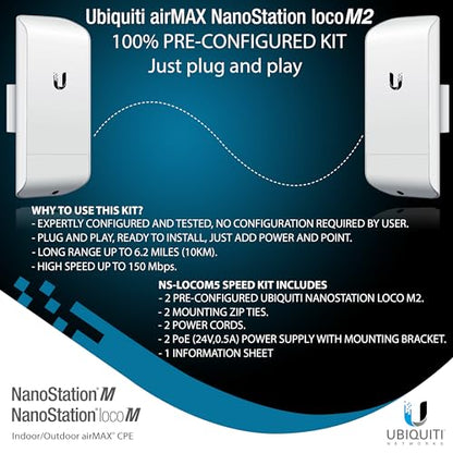 GOOD STORY 2 Pounds NanoStation Loco M2 IEEE 802.11 b/g/n 150 Megabits Per Second Wireless Access Point