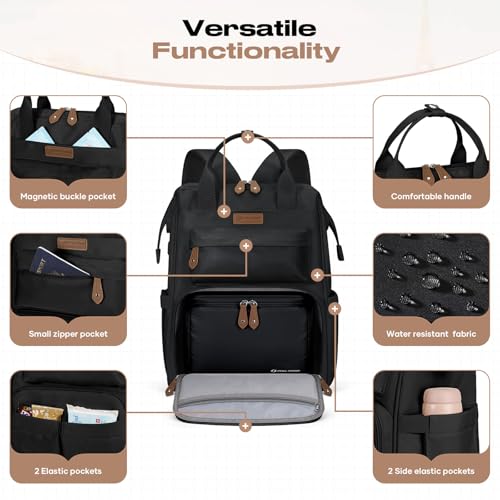 Maelstrom Laptop Backpack with Insulated Lunch Box, MSBLP10, Black, 25 Liters, Polyester, Anti-Theft Features