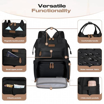 Maelstrom Laptop Backpack with Insulated Lunch Box, MSBLP10, Black, 25 Liters, Polyester, Anti-Theft Features