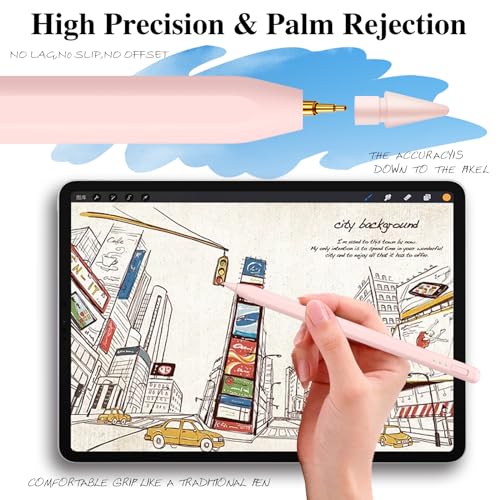 JvKzaen Stylus Pen for iPad 11/10th Generation AX10-T 0.9mm Aluminum Pink