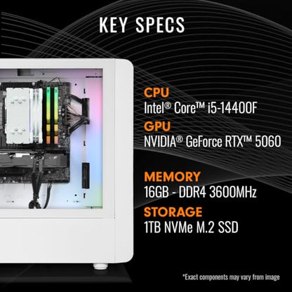 Thermaltake Quartz i1460 S2QT-B760-560-LCS Intel Core i5-14400F 1920x1080 Air Cooler Tower PC