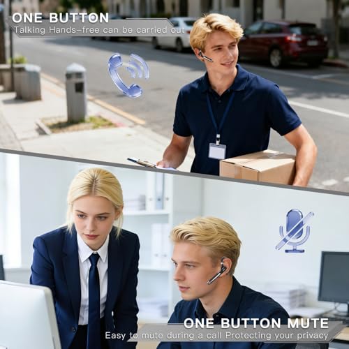 Boytond Wireless Single-Ear Headset 520-2-C Bluetooth 6.1 Wireless Earpiece with Noise Cancellation