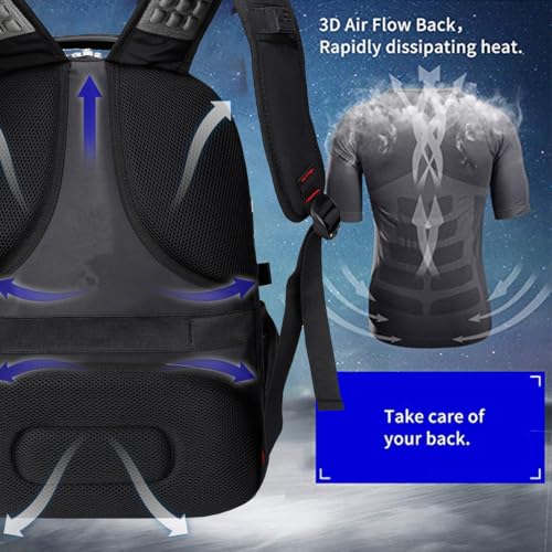 SHRRADOO 50L 983035 Black Travel Laptop Backpack