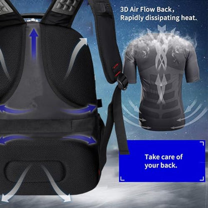 SHRRADOO 50L 983035 Black Travel Laptop Backpack