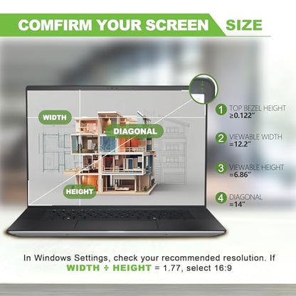 Dabernur 14 Inch 16:9 Laptop Magnetic Privacy Screen Filter FHD 1920x1080