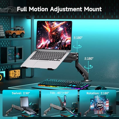 Pholiten 2 in 1 Laptop Desk Mount MD81V1TP001, Adjustable, Ceiling Mount, Black