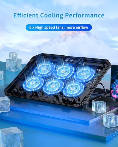 AICHESON 14.56" x 10.43" x 1.26" Laptop Cooling Pad S036-BLK