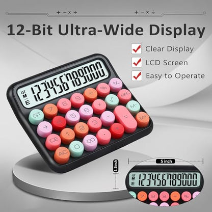 VEWINGL 5" XT-200 Standard Function Calculator Battery Powered LCD Black Mixed Color ABS