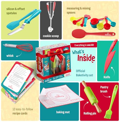 Baketivity 31-Piece Kids Baking Tools Set Model Number JRSETFBA