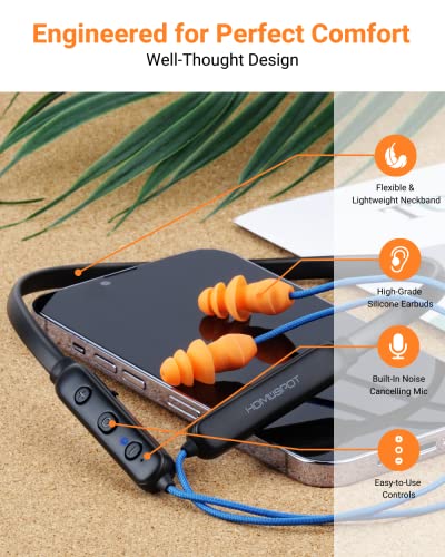 HomeSpot HS-JY100-NR Wireless Neckband Headphones Bluetooth 5.1 20Hz-20kHz 16 Ohms In Ear