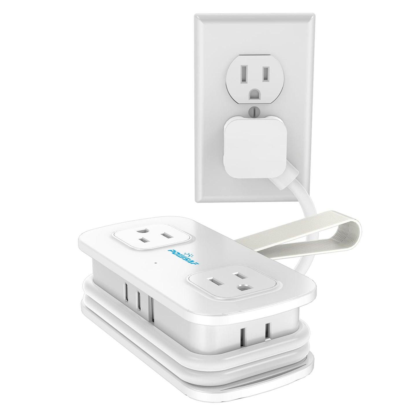 POWSAF 4 Outlets 3 USB Ports 125 Volts 10 Amps Type A Power Strip TK-A03A