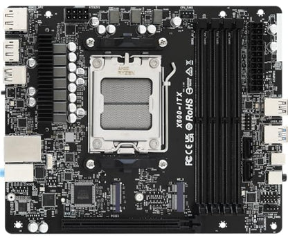ASRock DeskMeet X600 Mini PC Kit: AMD AM5 Ryzen 9000/8000/7000 Support, 8L Case, 500W PSU, DDR5 7200+ MHz, PCIe 5.0 M.2, Triple Display