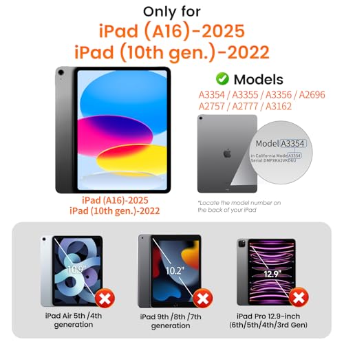 PandaShield 2 Pack Tempered Glass Screen Protector for iPad (A16) 11th/10th Gen 9H Glossy
