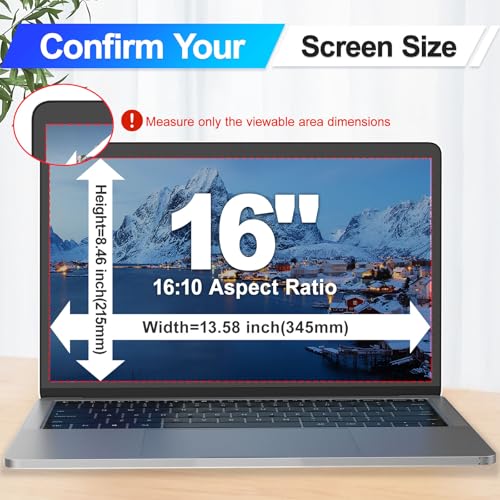 Verponity 16 Inch Magnetic Laptop Privacy Filter Matte Anti-Glare