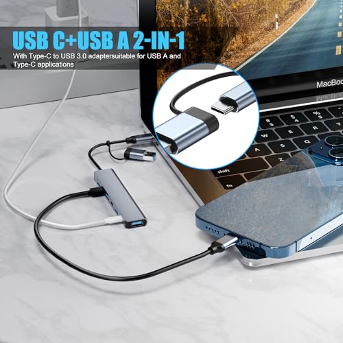 PANPEO 7-Port USB Hub USB 3.0 and USB 2.0 Compatibility