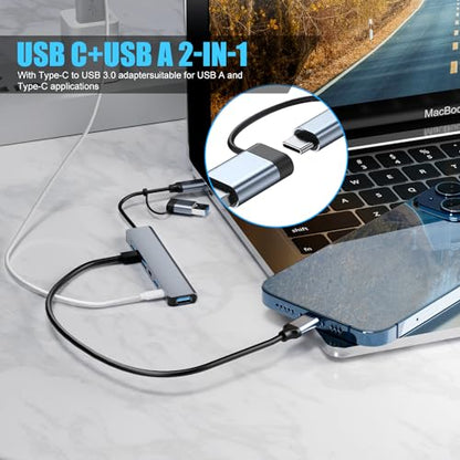 PANPEO 7-Port USB Hub USB 3.0 and USB 2.0 Compatibility