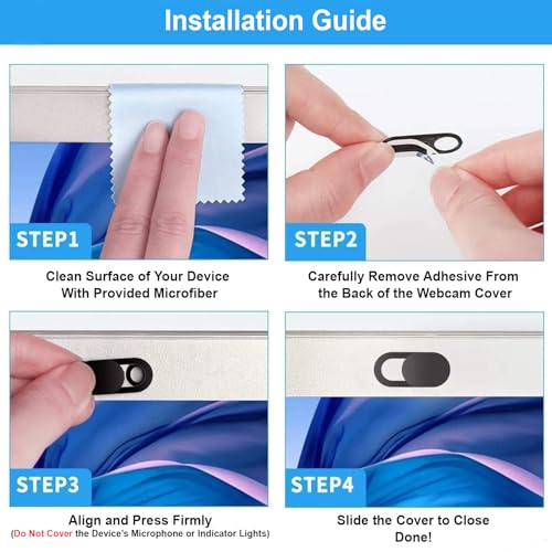California JOS 9 Pack (3 Large + 3 Medium + 3 Small) 0.03 inch Webcam Cover Slide Privacy Blocker